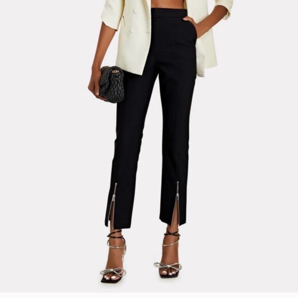 Derek Lam 10 L Crosby Van Zipper Cuff Cropped split hem leggings Black